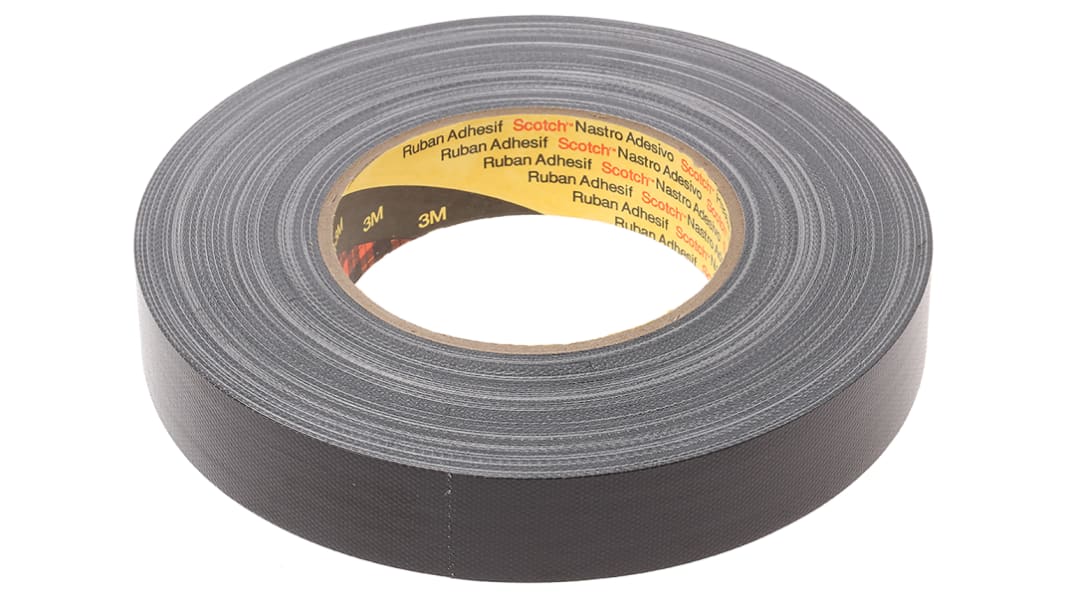 3M Scotch 389 Duct Tape, 50m x 25mm, Black, PE Coated Finish