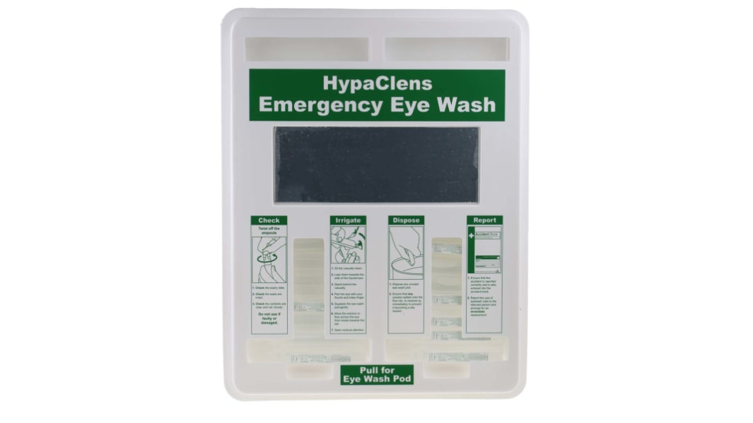 RS PRO Wall Mounted Eyewash Dispenser, 25 x 20 ml