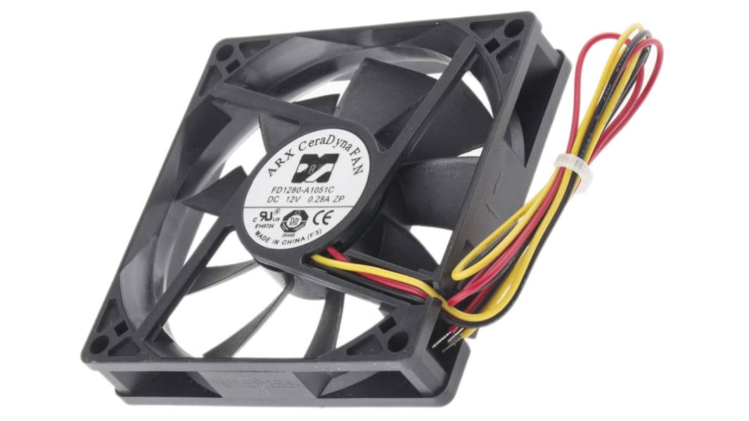 ARX CeraDyna DC-Axiallüfter, CeraDyna A, 12 V dc / 2.52W, 80 x 80 x 15mm, 3500U/min, 61m³/h