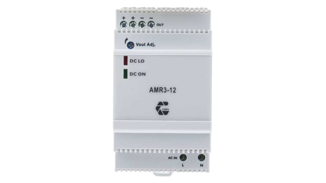 Chinfa AMR3 Switched Mode DIN Rail Power Supply, 90 → 264V ac ac Input, 12V dc dc Output, 2.75A Output, 33W