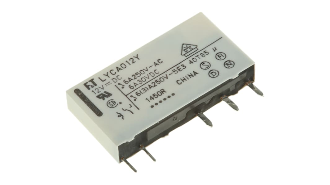 Fujitsu PCB Mount Power Relay, 12V dc Coil, 6A Switching Current, SPDT