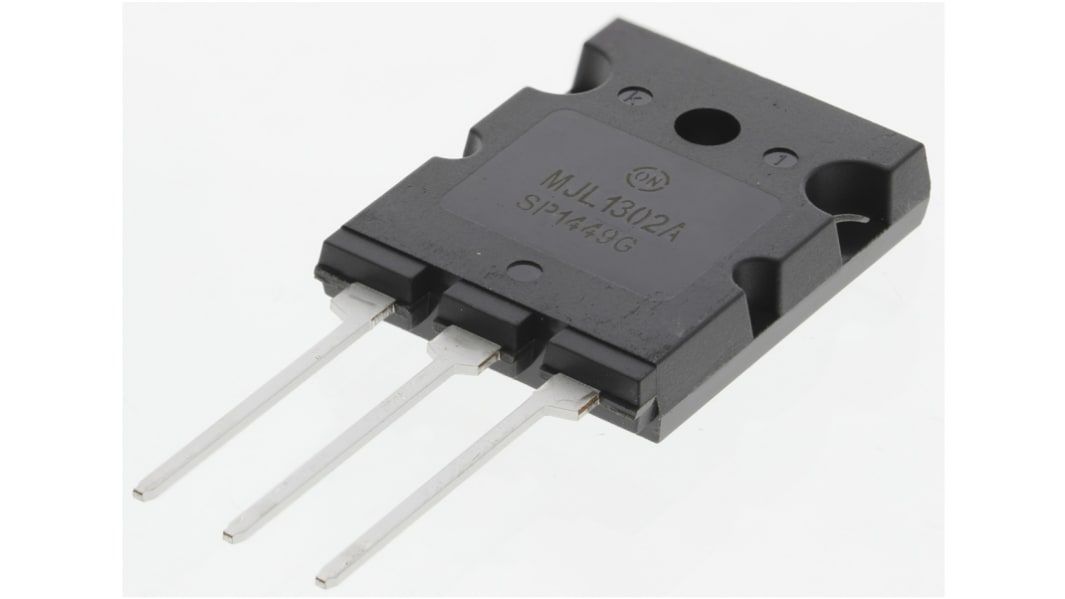 onsemi MJL1302AG PNP Transistor, -15 A, -260 V, 3-Pin TO-264