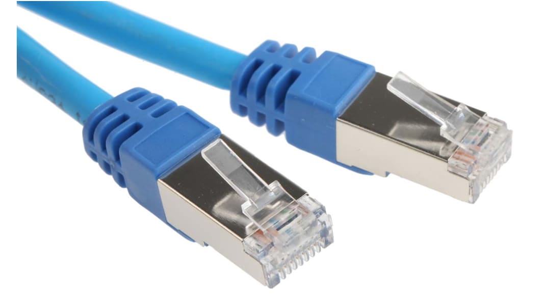 RS PRO, 30m Cat6, Blue RJ45 to Male RJ45 Male, F/UTP Shielded, Terminated LSZH Sheath