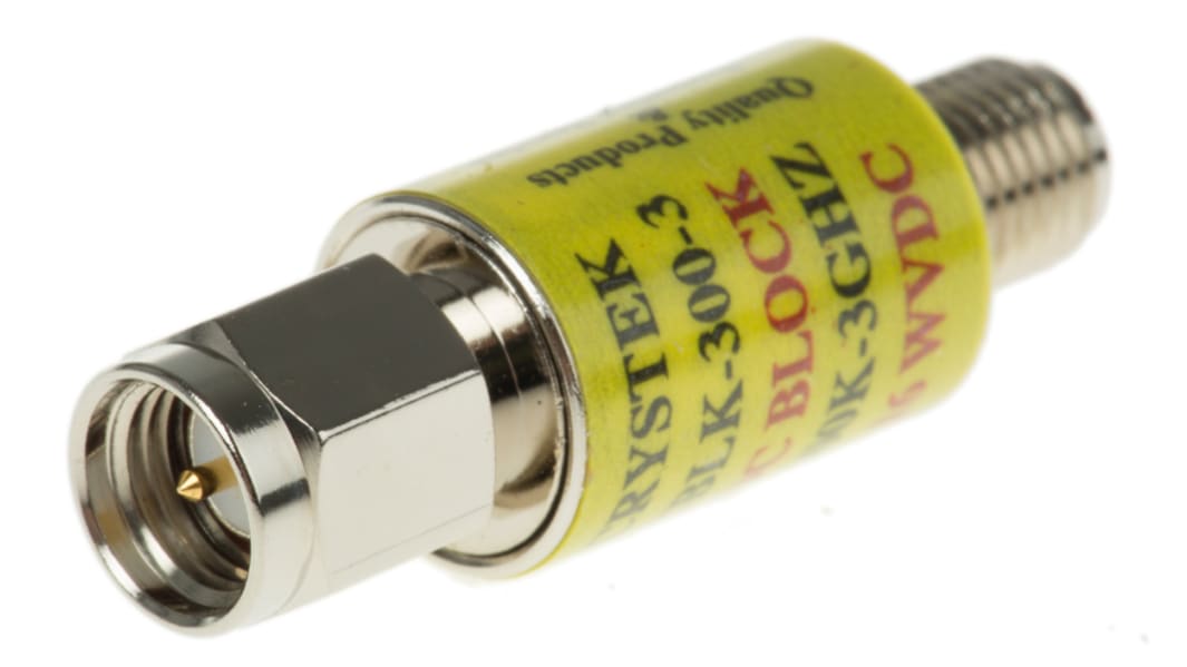 Crystek CBLK-300-3 DC Block, SMA Connector, 300 kHz min 3GHz max