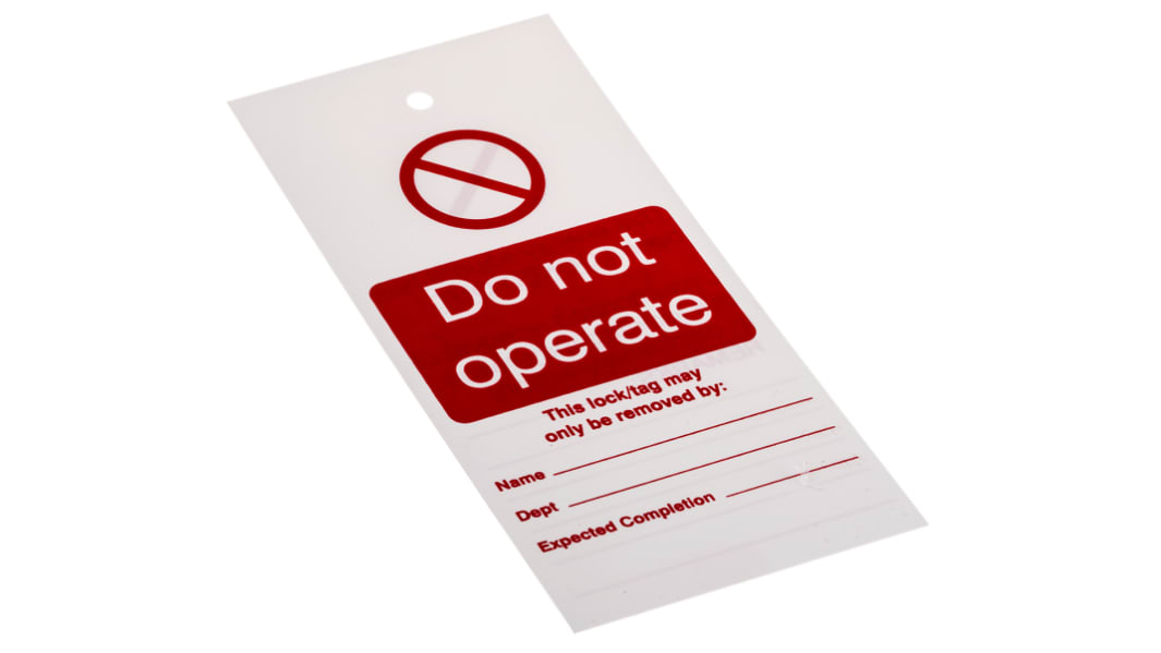 1 x 'Do Not Operate' Lockout Tag