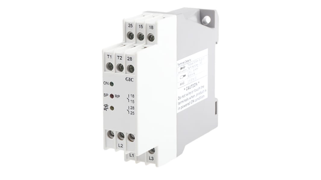GIC Thermistor Motor Protection Monitoring Relay, 3 Phase, SPDT, DIN Rail