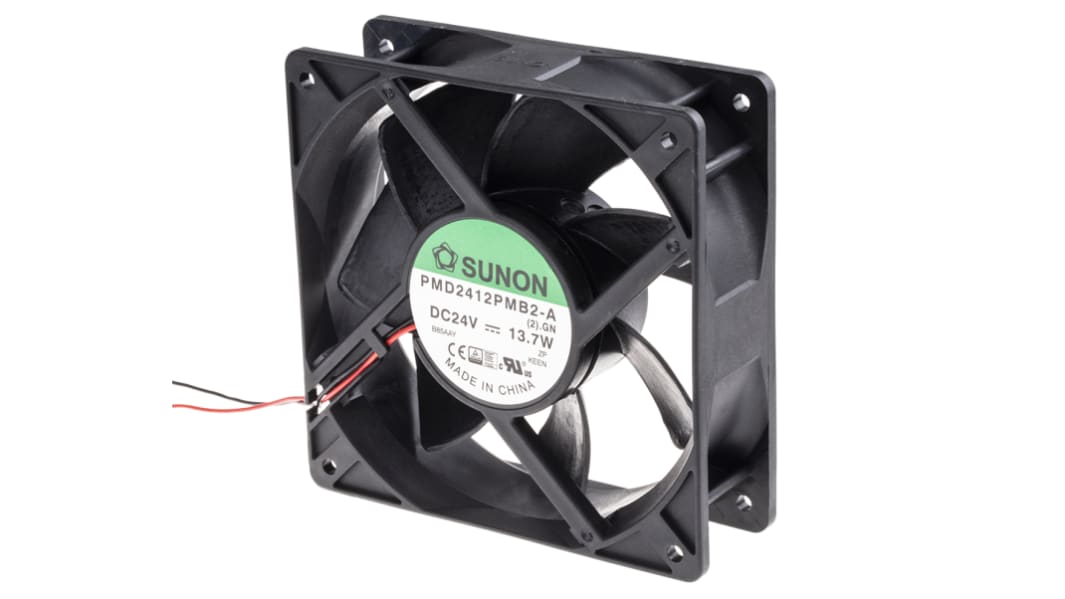 Sunon PMD Series Axial Fan, 24 V dc, DC Operation, 289m³/h, 13.7W, 570mA Max, 120 x 120 x 38mm