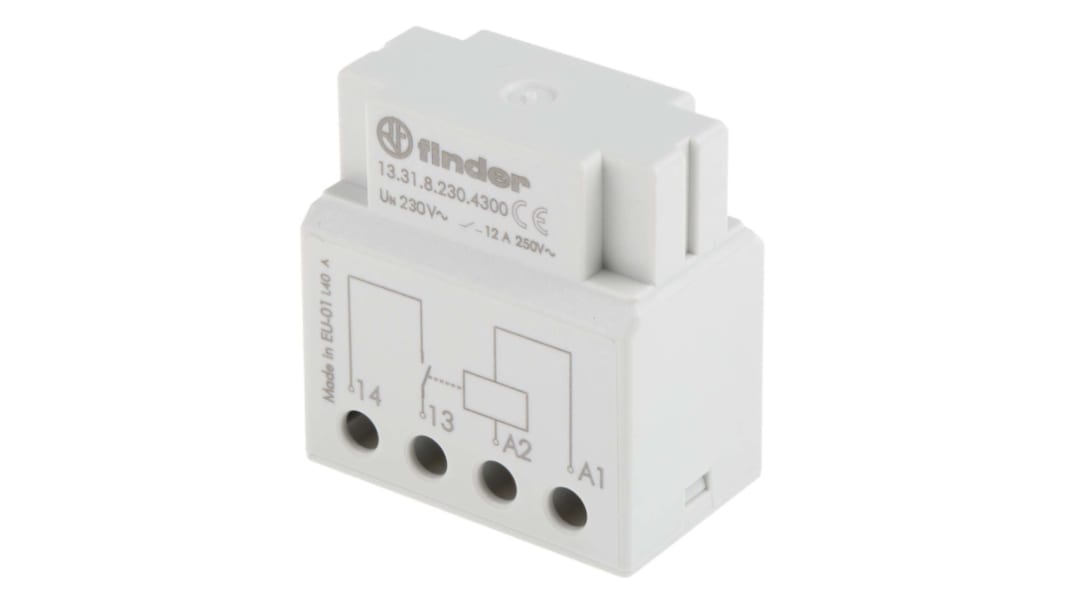 Relais Finder 13 Series, 1 NO, bobine 230V c.a. Boîtier de commutation 400mW