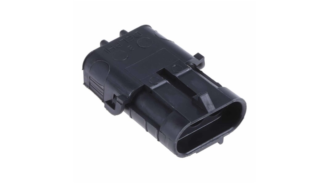 Delphi, Weather-Pack Automotive Connector Plug Black Cable Mount 3 Way 12010717