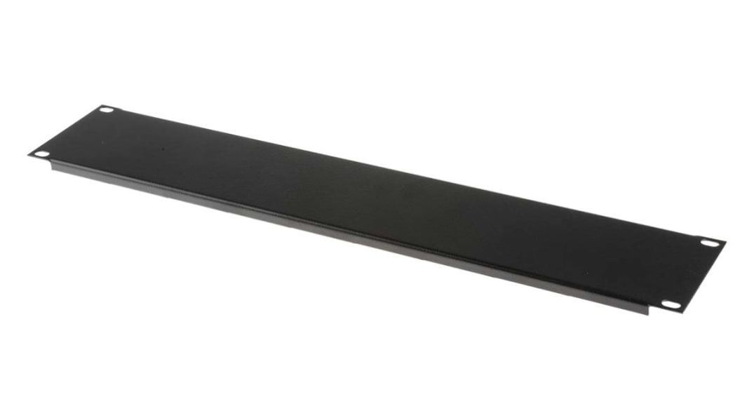 RS PRO Black Steel Blanking Panel, 2U, 483 x 9mm