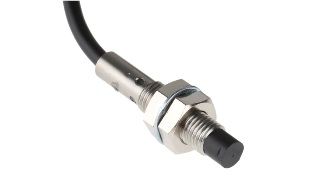 Omron Inductive Threaded Barrel Proximity Sensor, M8, 4 mm Detection, PNP NO, 12 → 24 V dc