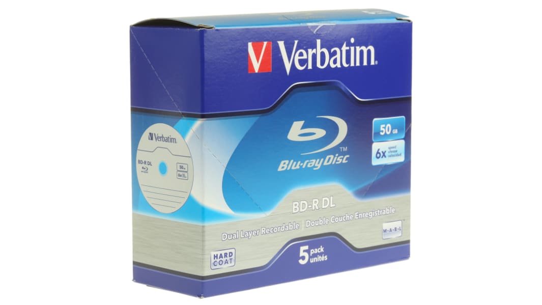 Disque Blu-ray BD-R Verbatim, 5 pc(s) 50 Go