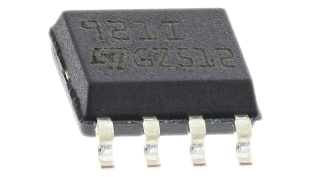 TS921ID STMicroelectronics, High Current, Op Amp, RRIO, 4MHz 1 kHz, 2.7 → 12 V, 8-Pin SOIC