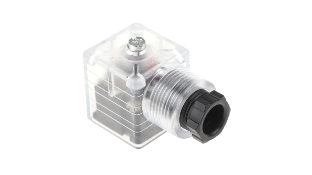 Conector de válvula DIN 43650 A RS PRO, hembra, 2P+E, 24 V dc, 10A, prensaestopas PG9, montaje en cable