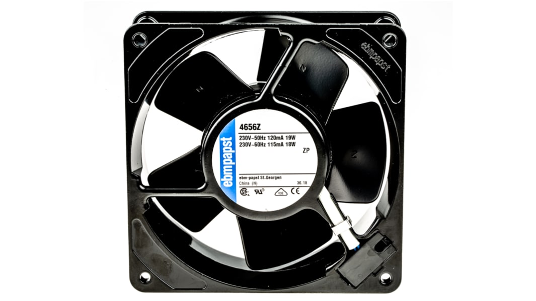 Ventilador Axial ebm-papst 4000 Z de 119 x 119 x 38mm, 230 V ac, 19W, 2650rpm, caudal 160m³/h, 40dB