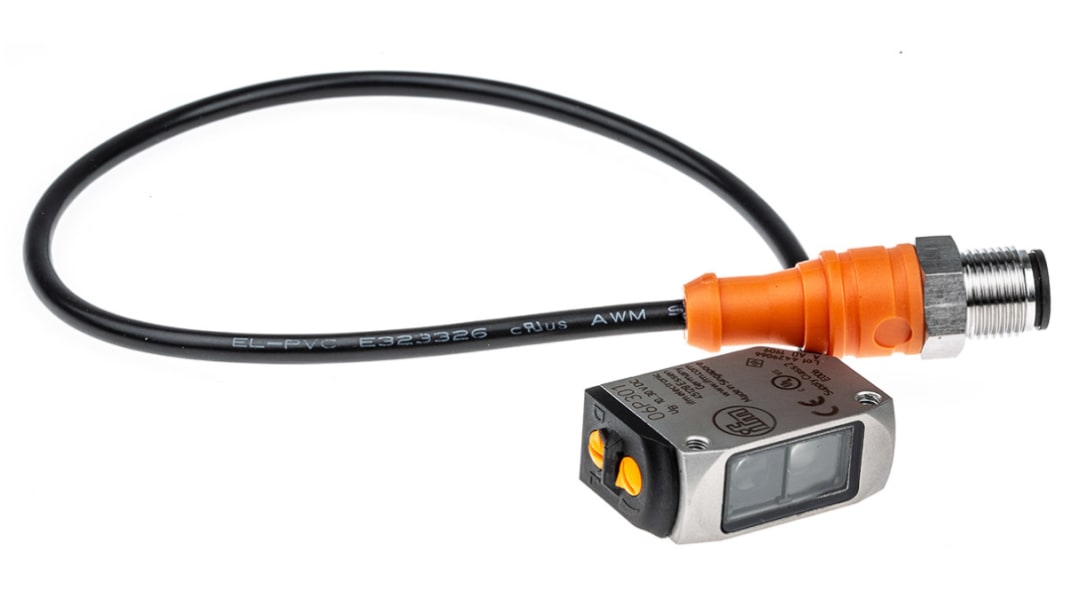 ifm electronic Kubisch Optischer Sensor, Reflektierend, Bereich 50 mm → 5 m, PNP Ausgang, M12-Steckverbinder