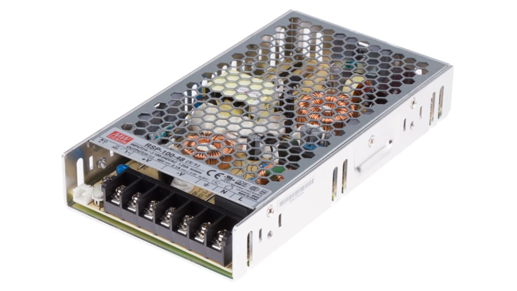 MEAN WELL Switching Power Supply, RSP-100-48RS, 48V dc, 2.1A, 100.8W, 1 Output, 120 → 370 V dc, 85 → 264