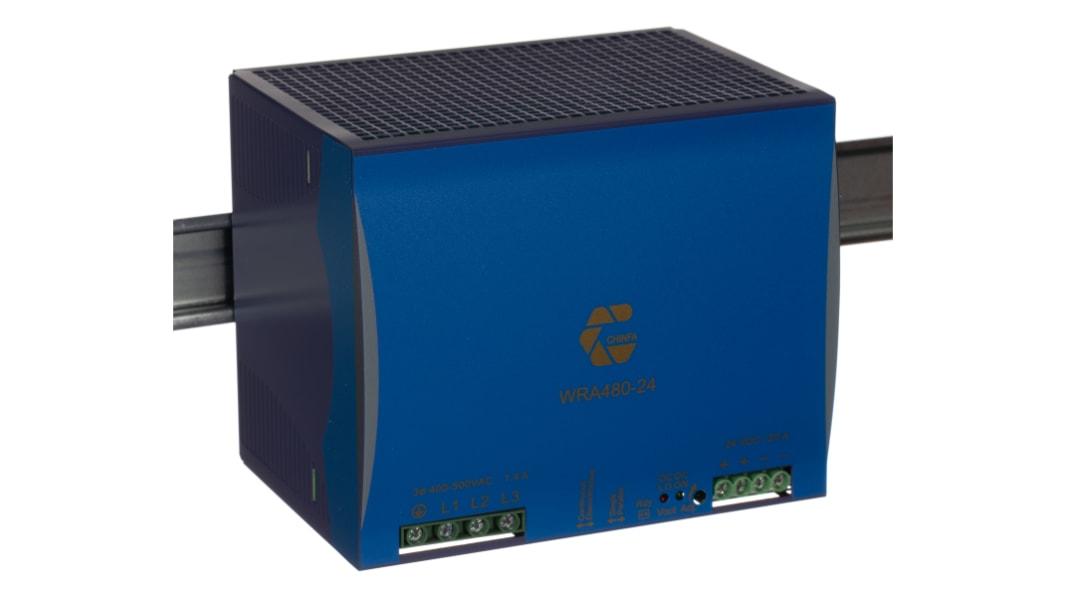 Alimentatore a montaggio su guida DIN Chinfa, 24V cc, 20A, 400V ca, 480W