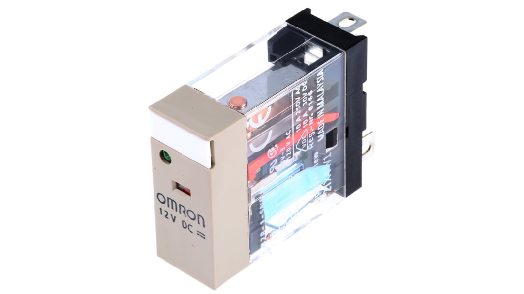 Relé de potencia sin enclavamiento Omron G2R de 1 polo, SPDT, bobina 12V dc, 10A, enchufable