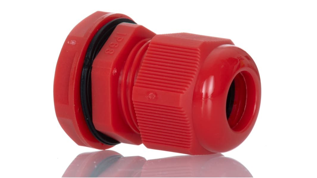 HellermannTyton NGM Series Red Nylon Cable Gland, M20 Thread, 6mm min., 12mm max., IP68