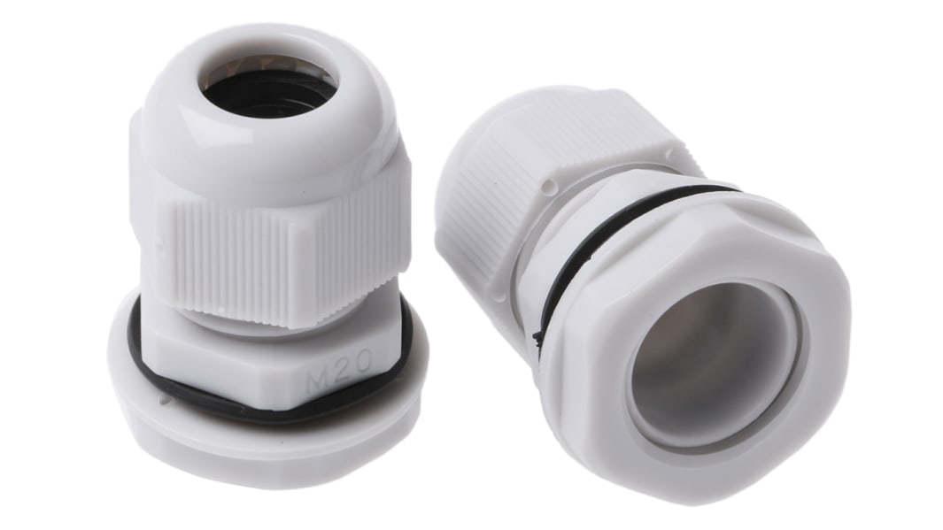 HellermannTyton NGM Series Grey Nylon Cable Gland, M20 Thread, 6mm min., 12mm max., IP68