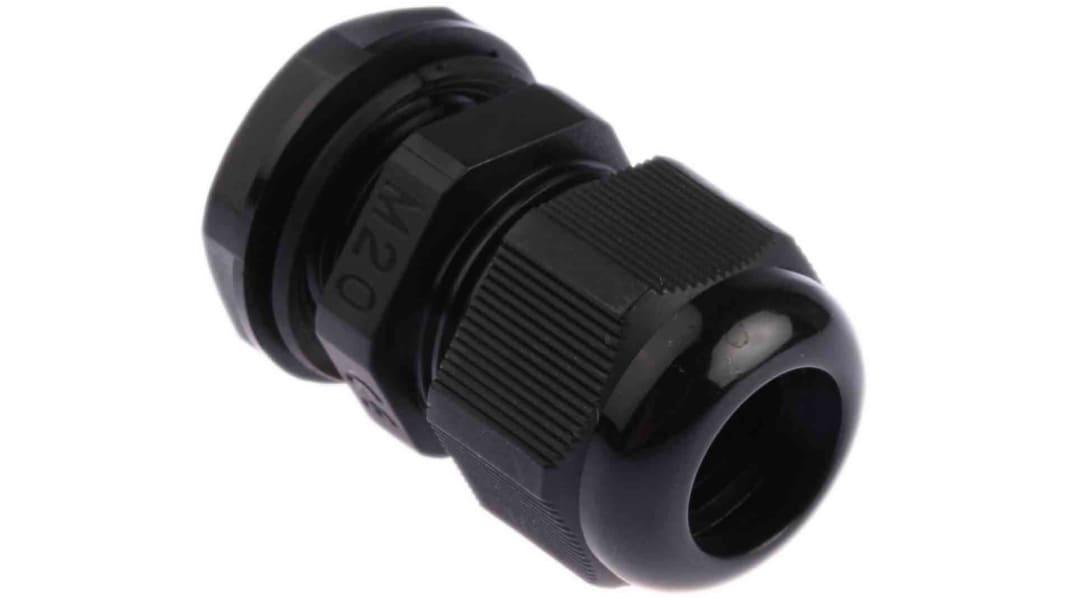 HellermannTyton NGM Series Black Nylon Cable Gland, M20 Thread, 10mm min., 14mm max., IP68