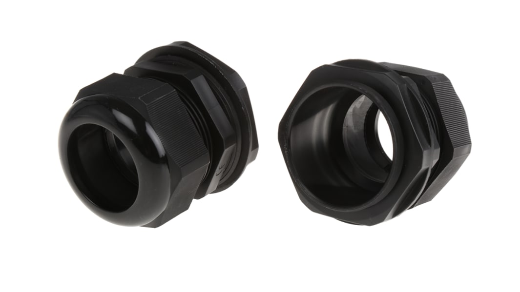 HellermannTyton NGM Series Black Nylon Cable Gland, M63 Thread, 34mm min., 44mm max., IP68