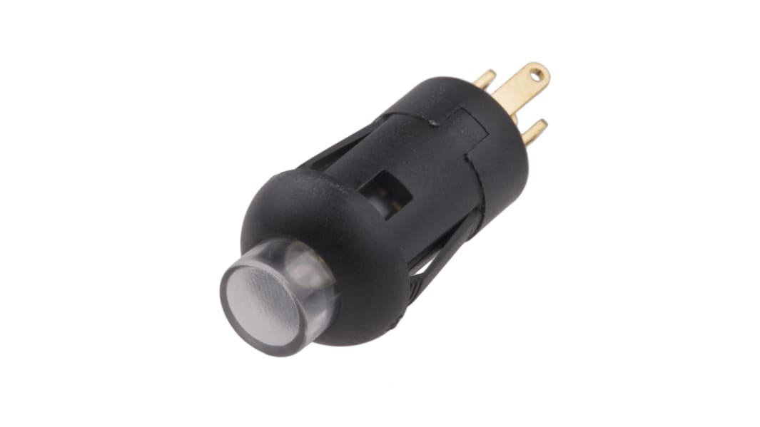 RS PRO Illuminated Miniature Push Button Switch, Momentary, PCB, 8mm Cutout, SPST, White LED, 30V dc