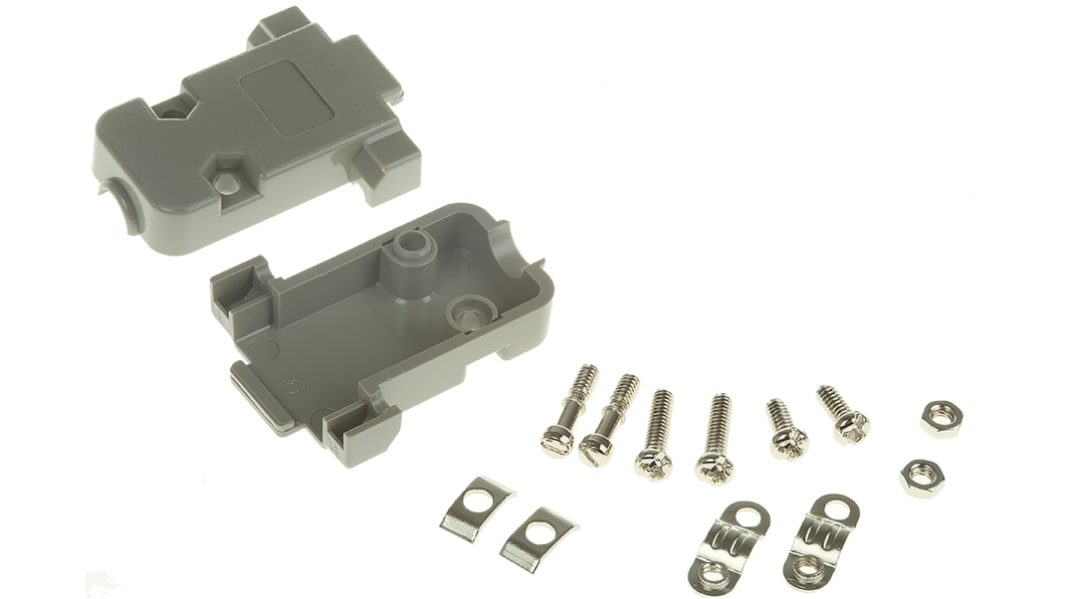 MH Connectors D-Sub バックシェエル MHCCOV シリーズ 9 極 E, グレー, MHCCOV-09SC-LG