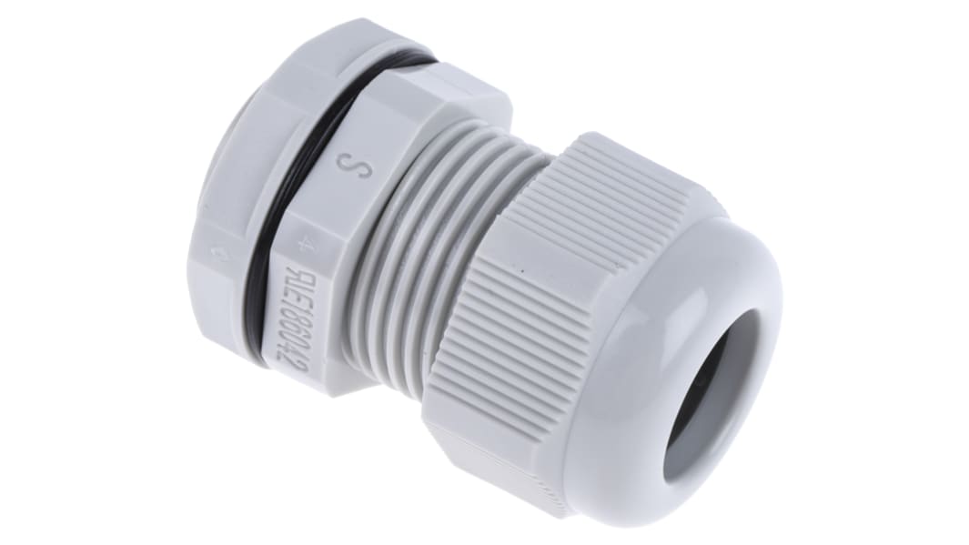 RS PRO Grey Nylon Cable Gland, M20 Thread, 10mm min., 14mm max., IP68
