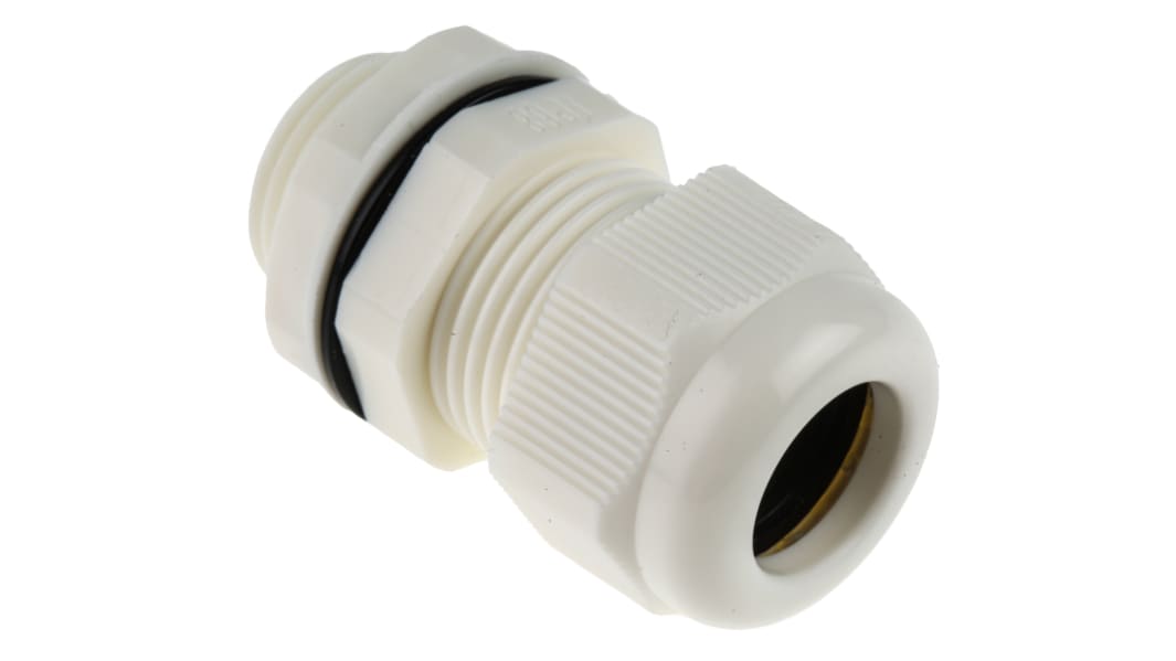 RS PRO White Nylon Cable Gland, M20 Thread, 10mm min., 14mm max., IP68