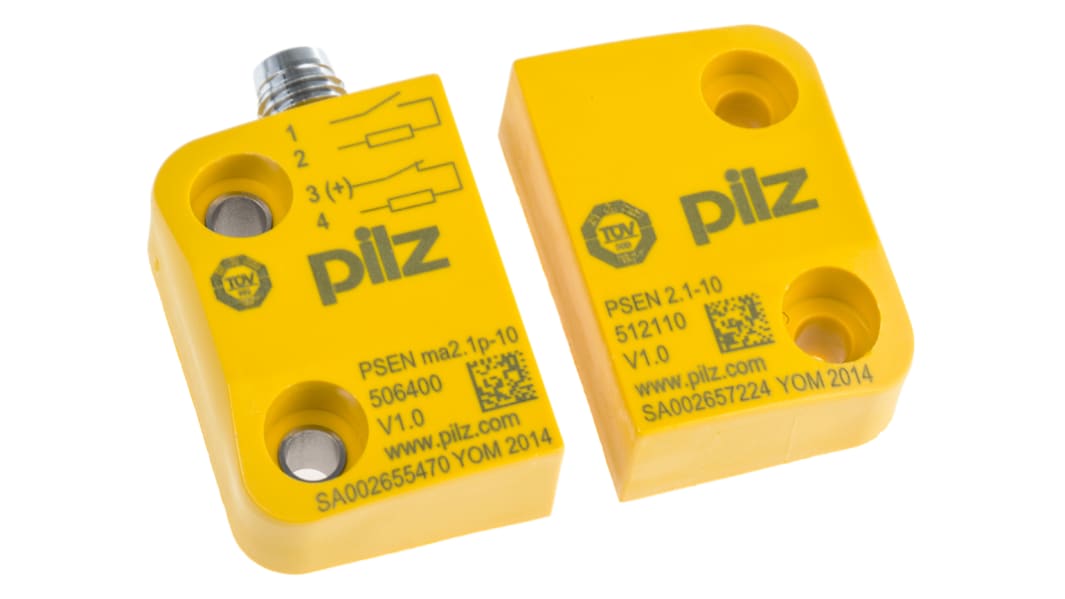 Pilz PSENmag M8 Berührungsloser Sicherheitsschalter aus Kunststoff 24V dc, Schließer/Öffner, Magnet Betätiger