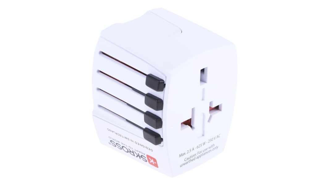 Adattatore universale SKROSS da Australia, Cina, Danimarca, Europa, Italia, Giappone, Svizzera, Regno Unito, USA a