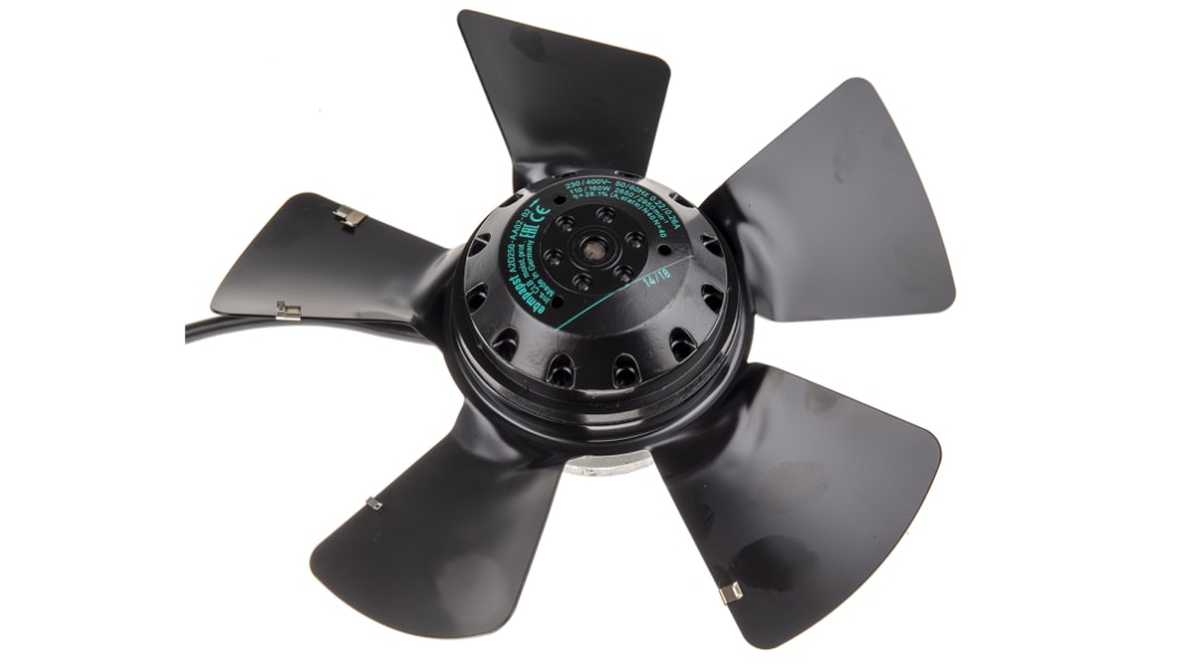 Ventilador Axial ebm-papst A de 250 x 83mm, 400 V CA, 110W, 2650rpm, caudal 1720m³/h, 72dB