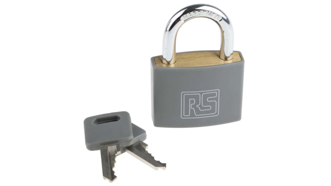 Candado de Latón RS PRO , Ø de grillete 6mm, color Gris, para Interior, exterior
