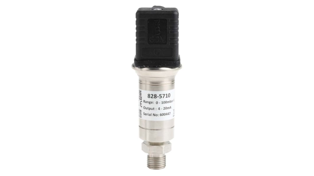 RS PRO Pressure Sensor, 0bar Min, 0.1bar Max, Current Output, Relative Reading