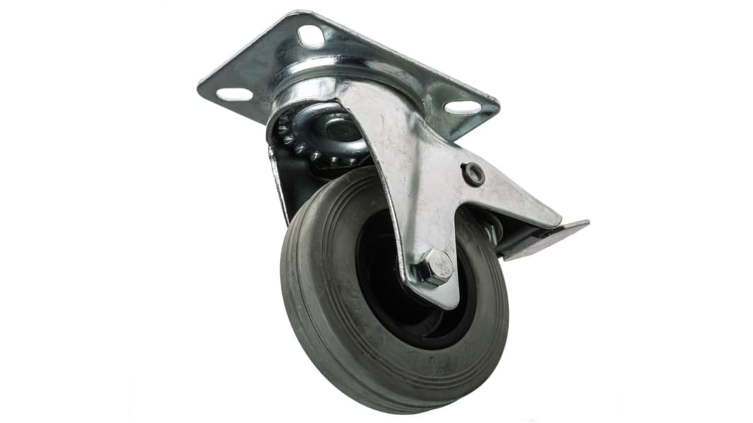 Roulette industrielle Pivotant avec frein RS PRO, Ø 100mm, 70kg