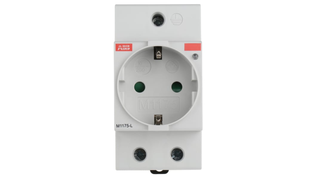 Prise électrique ABB série M1175  , Montage rail DIN, Type F - Schuko allemand, , IP20, IP30