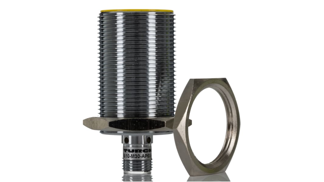 Turck Inductive Threaded Barrel Proximity Sensor, M30, 10 mm Detection, PNP NO, 10 → 30 V dc
