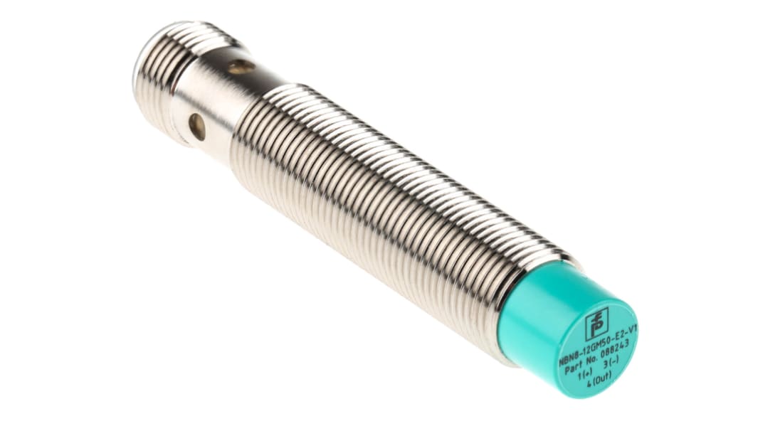 Pepperl + Fuchs Inductive Threaded Barrel Proximity Sensor, M12, 8 mm Detection, PNP NO, 5 → 36 V dc