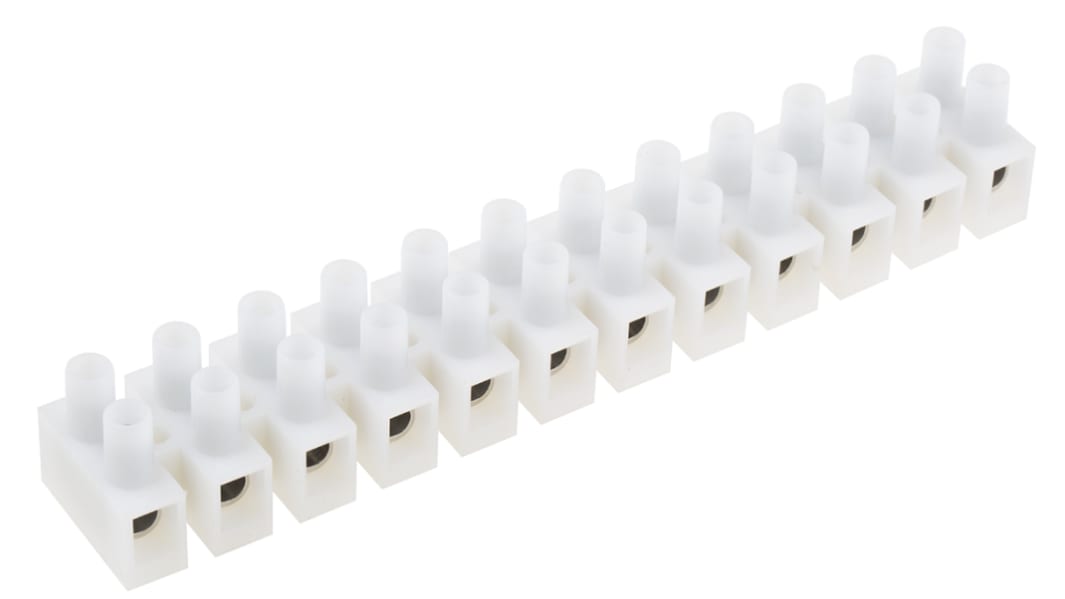 Clema RS PRO de 12 vías, para cable de 8 AWG, 10 → 57A, 450 V, Tornillo, de color Natural