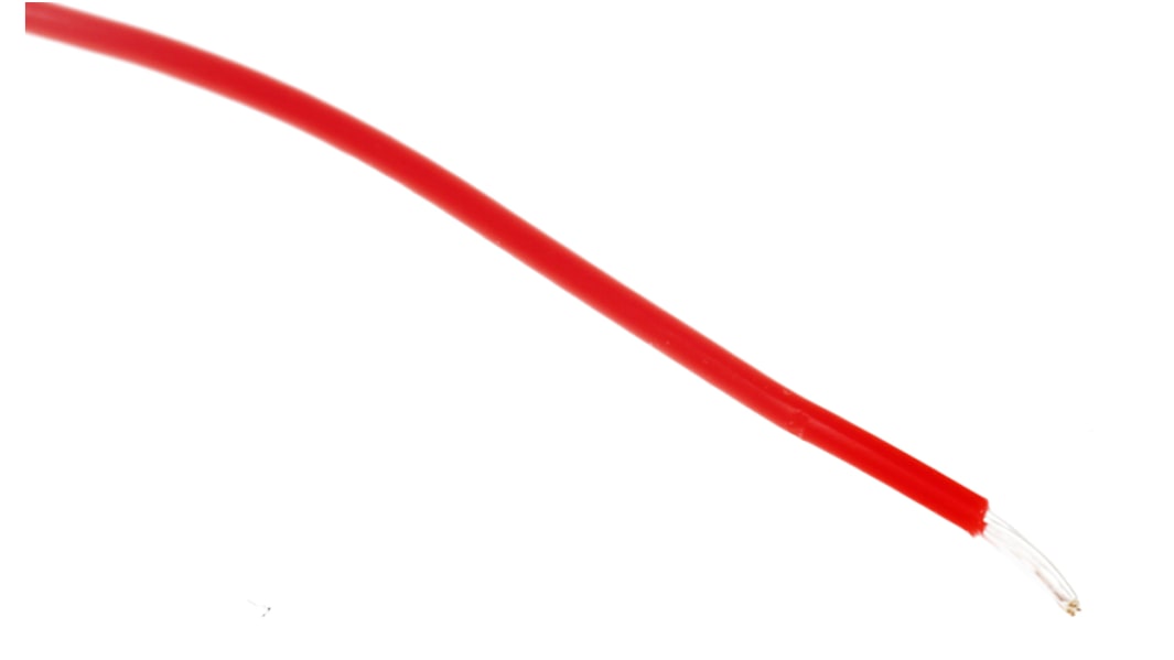RS PRO Red 0.08mm² Hook Up Wire, 28 AWG, 7/0.12 mm, 100m, PTFE Insulation