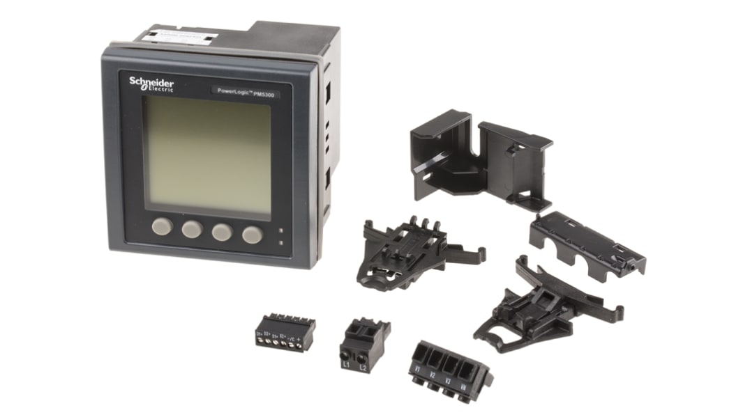 Medidor digital de energía Schneider Electric serie PM5000, display LCD, precisión ±0,5%, 3 fases, dim. 92mm x 92mm