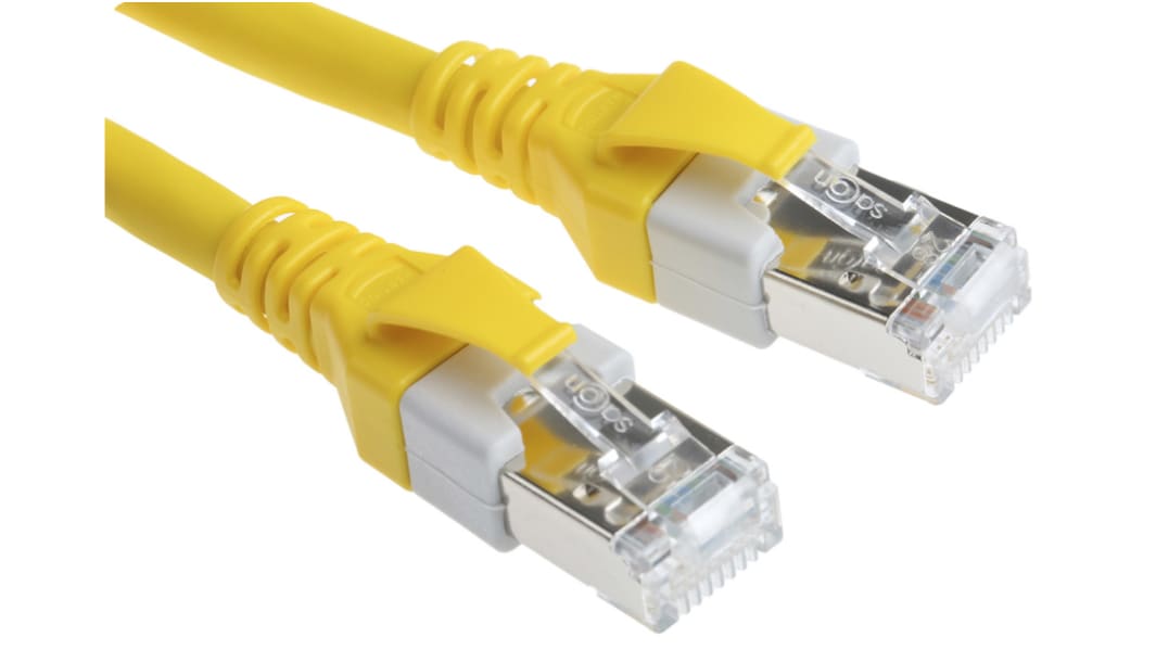 HARTING, 20m Cat5e, Yellow RJ45 to Male RJ45 Male, SF/UTP Shielded, Terminated PUR Sheath