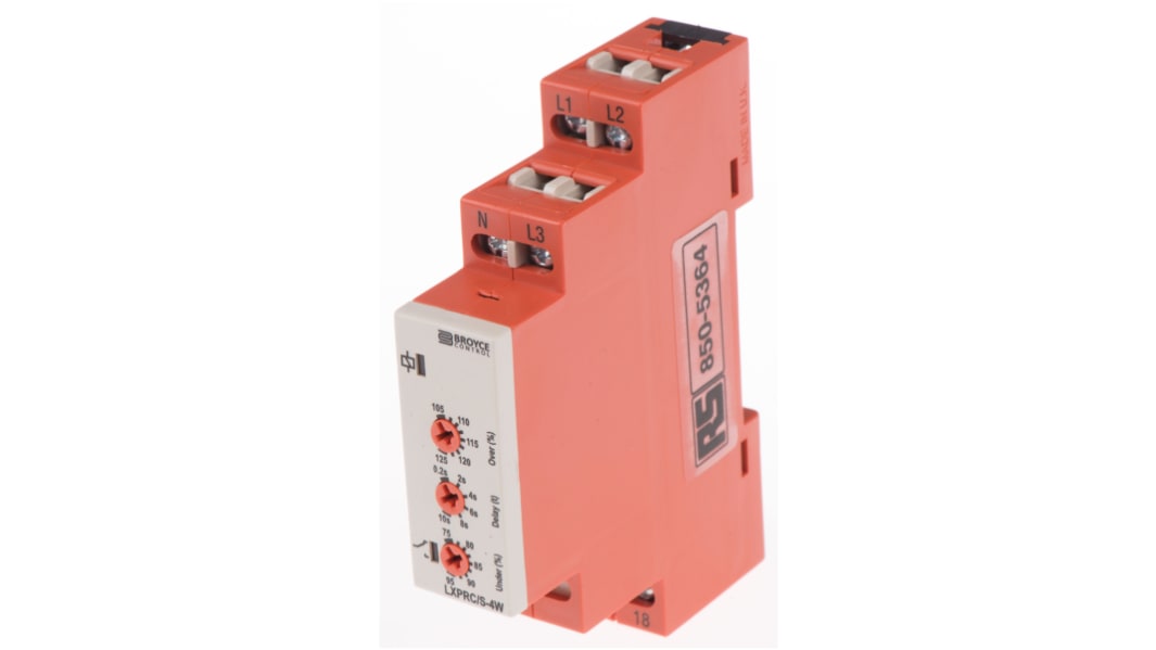 Broyce Control Phase, Voltage Monitoring Relay, 3 Phase, SPDT, DIN Rail