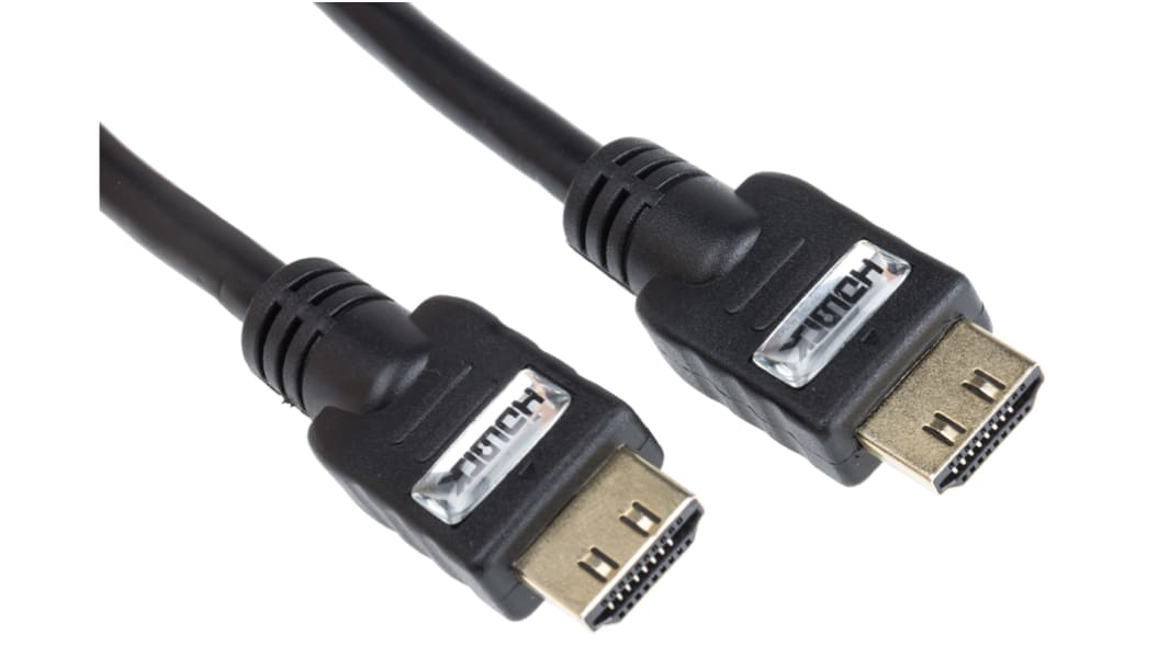 Cable HDMI Negro RS PRO, con. A: HDMI Macho, con. B: HDMI Macho, long. 1m