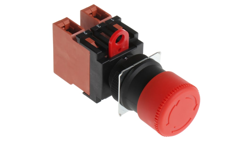 Omron A22E NOT-AUS-Schalter, Tafelmontage, Ø 22mm, 2 Öffner, 440V,  Rundform, Rot, , 34mm, x 86.7mm, Drehfreigabe