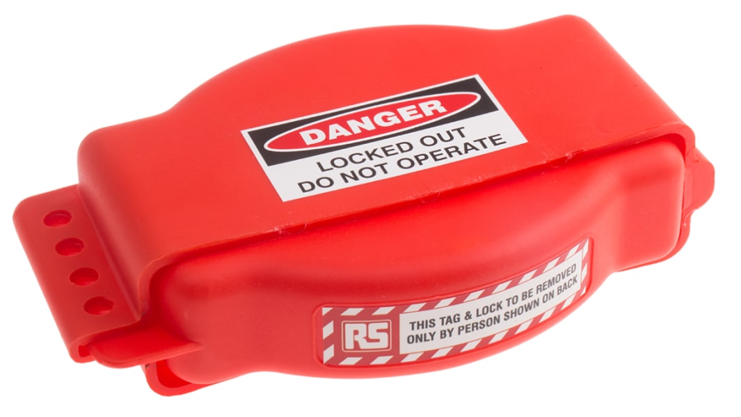 RS PRO Polypropylen Halter Typ Einstellbare Ventilverriegelung, 4-fach Verriegelung, 25mm bis 165mm, Ø 8.25mm, Rot