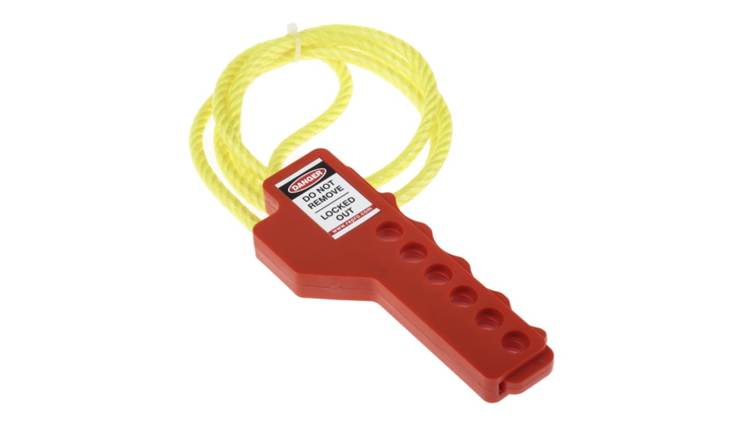 Bloqueo de cable retráctil multiuso RS PRO de ABS, Nylon, PVC, admite 6 candados, Ø de grillete 8mm