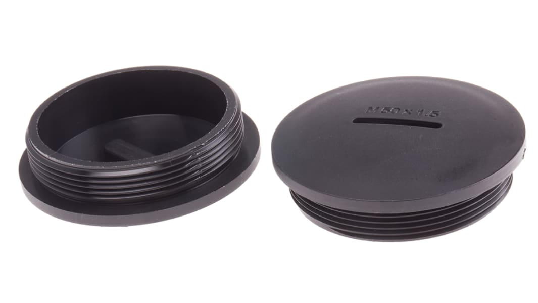 RS PRO Blanking Plug, M50, 49.9mm Hole Diameter, Nylon 66, 55.5mm Diameter, Threaded